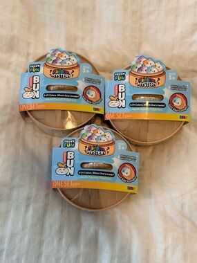 Rainbow Mystery Squishy Bun Dumpling Crazy Fun Fidget Fun. Set of 3.